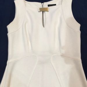 Nice Warm and Cozy Out Wear White Fabric Dress